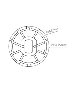 Bague 52 mm pour moteur tubulaire, diamètre 45 mm