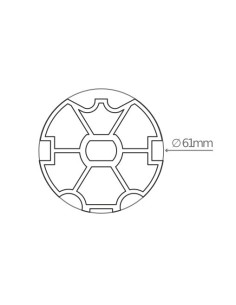 Bague 61 mm pour moteur tubulaire, diamètre 45 mm