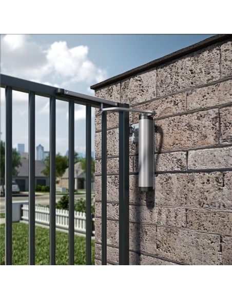 Ferme portail hydraulique pour installation murale en argent