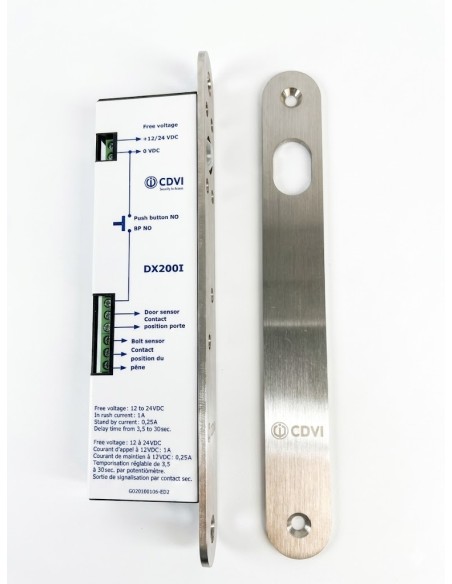 SERRURE A PENE PISTON 12-24 V DC TETIERE INOX 27 MM