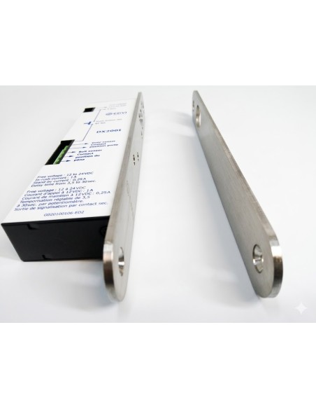 SERRURE A PENE PISTON 12-24 V DC TETIERE INOX 27 MM