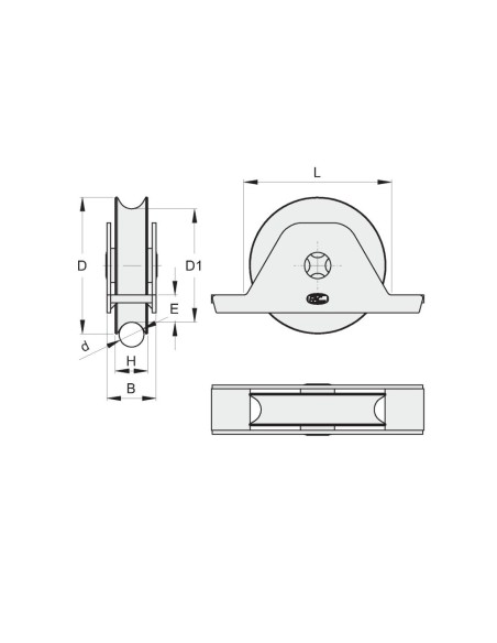 723100/20- ROUE GORGE DEMI RONDE DIAM  100 MM AVEC SUPPORT INTÉRIEUR FAC