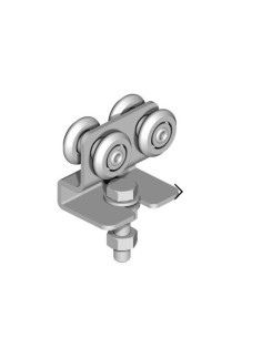 CHARIOT ZINGUÉ POUR PORTES SUSPENDUES PRF/243  GALETS DOUBLES DIAM 24