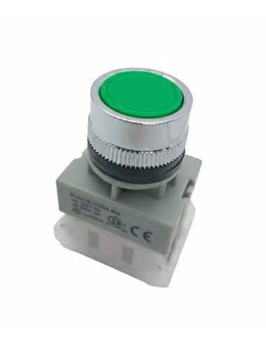 BOUTON POUSSOIR VERT  NO/NF