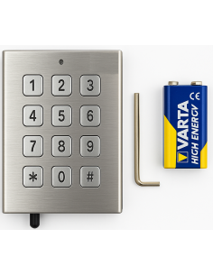 CLAVIER A CODE INOX RADIO EUROPE AUTOMATISMES SLIM 27 MM