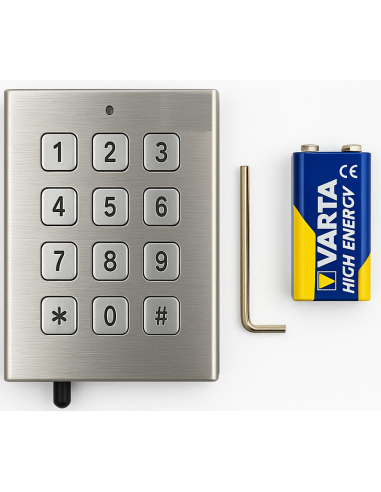 CLAVIER A CODE INOX RADIO EUROPE AUTOMATISMES SLIM 27 MM