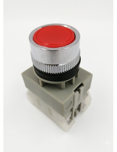 BOUTON POUSSOIR ROUGE NO/NF