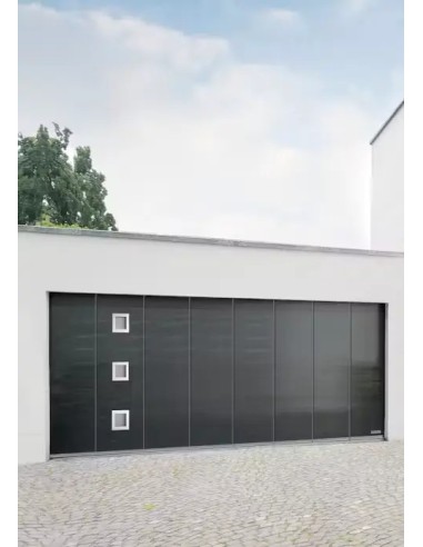 Porte de garage sectionnelle latérale Hormann Rainures L, Motif 461, en teinte Hörmann CH 703