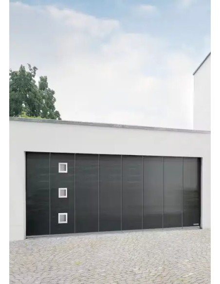 Porte de garage sectionnelle latérale Hormann Rainures L, Motif 461, en teinte Hörmann CH 703