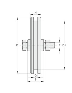 302 / ROUE 302 GORGE EN U POUR RAILS 6 MM 2