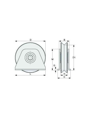 ROUE GORGE V D.100 A SOUDER